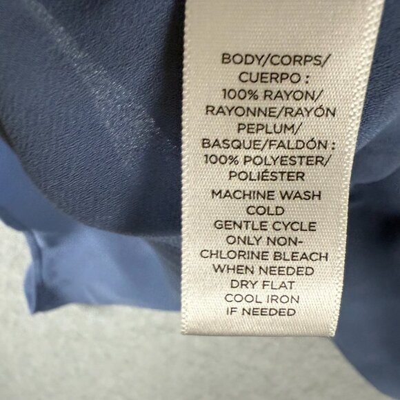 Ann Taylor Loft Womens Sleeveless Peplum Hem Top Blue Size S Rayon Polyester - Picture 3 of 4